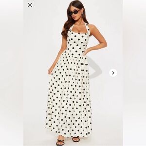 Fashion nova Clara Polka Dot Maxi Dress - Cream/combo